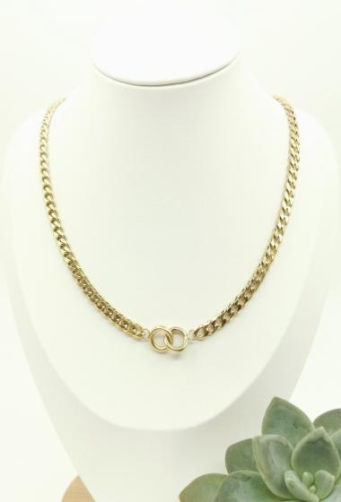 Wholesaler Glam Chic - Stainless Steel Double Circle Necklace