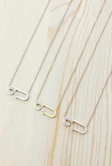 Wholesaler Glam Chic - Stainless Steel Open Safety Pin Collar