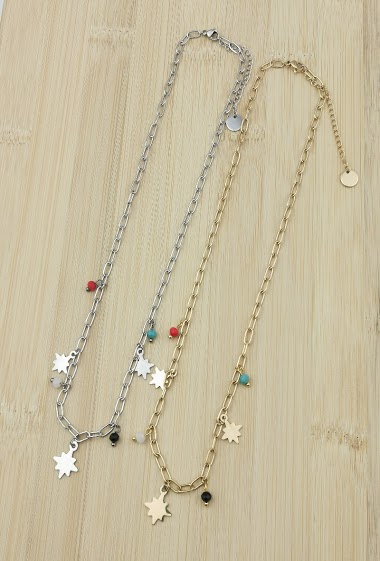 Mayorista Glam Chic - Star curb necklace in stainless steel