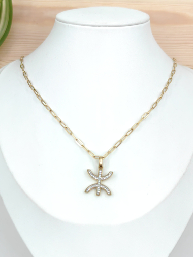 Grossiste Glam Chic - Collier kabyle avec strass en acier inoxydable