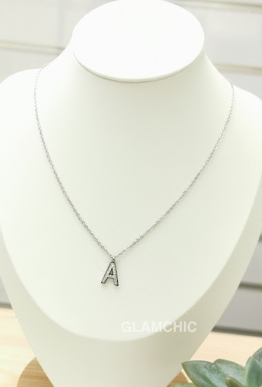 Wholesaler Glam Chic - Stainless Steel Alphabet Letter A Necklace