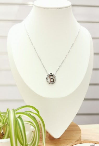 Wholesaler Glam Chic - Stainless Steel Alphabet Letter B Necklace