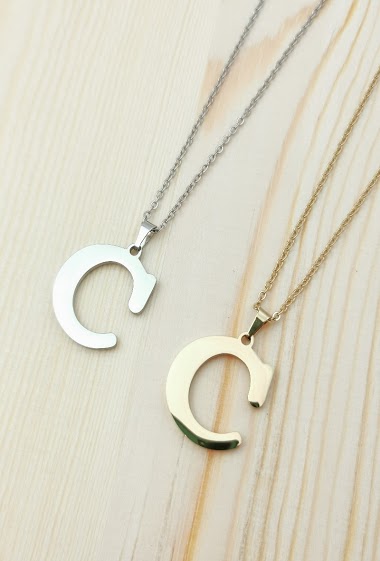 Wholesaler Glam Chic - Stainless Steel Alphabet Letter C Necklace