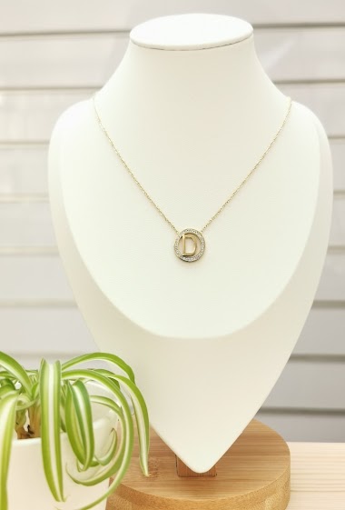 Wholesaler Glam Chic - Stainless Steel Alphabet Letter D Necklace