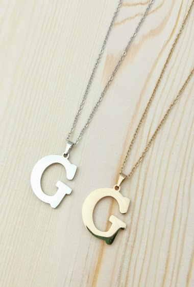 Wholesaler Glam Chic - Stainless Steel Alphabet Letter G Necklace