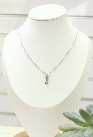 Wholesaler Glam Chic - Stainless Steel Alphabet Letter I Necklace