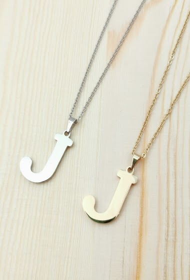 Wholesaler Glam Chic - Stainless Steel Alphabet Letter J Necklace