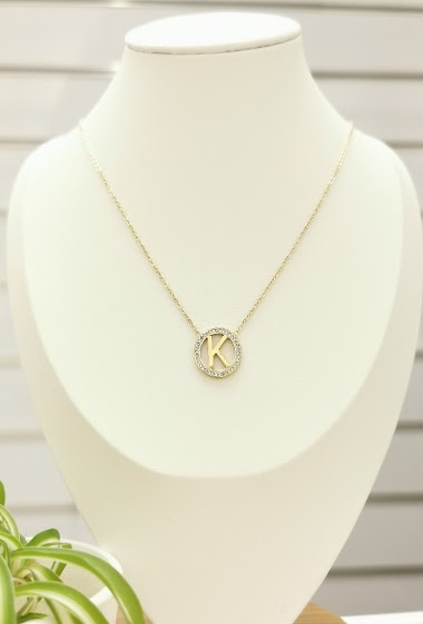 Wholesaler Glam Chic - Stainless Steel Alphabet Letter K Necklace