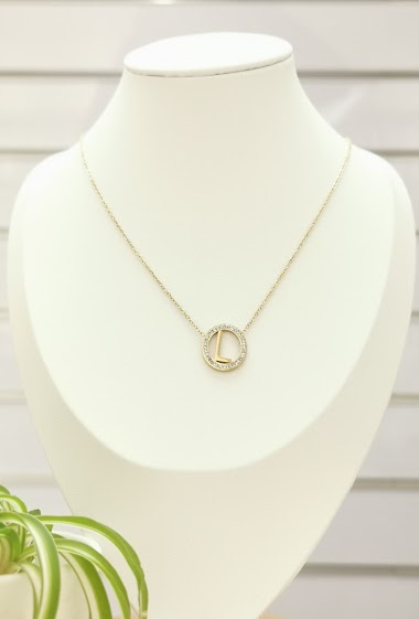 Wholesaler Glam Chic - Stainless Steel Alphabet Letter L Necklace