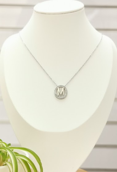 Wholesaler Glam Chic - Stainless Steel Alphabet Letter M Necklace