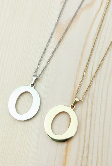 Wholesaler Glam Chic - Stainless Steel Alphabet Letter O Necklace