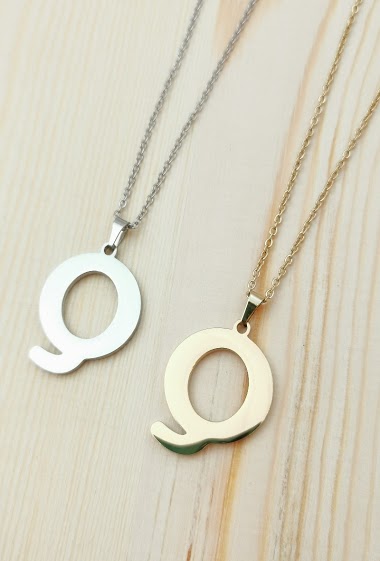 Wholesaler Glam Chic - Stainless Steel Alphabet Letter Q Necklace