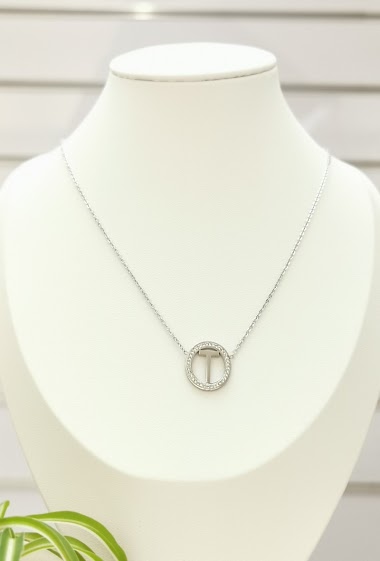 Wholesaler Glam Chic - Stainless Steel Alphabet Letter T Necklace