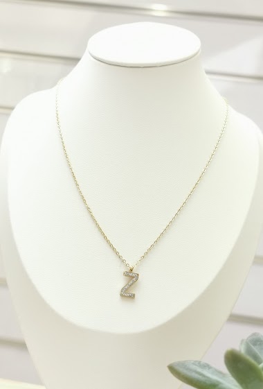 Wholesaler Glam Chic - Stainless Steel Alphabet Letter Z Necklace