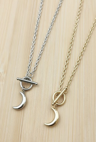 Wholesaler Glam Chic - Stainless Steel Moon Necklace
