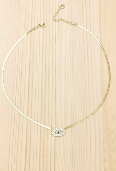 Wholesaler Glam Chic - Stainless steel snake eye necklace