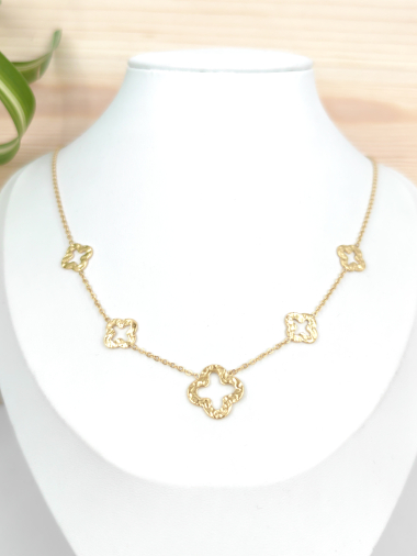 Wholesaler Glam Chic - Stainless steel clover metal necklace