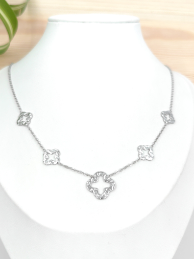 Wholesaler Glam Chic - Stainless steel clover metal necklace