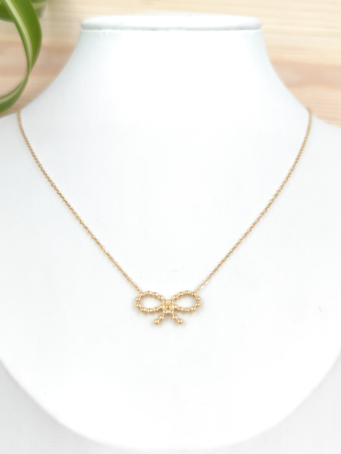 Wholesaler Glam Chic - Stainless steel bow necklace