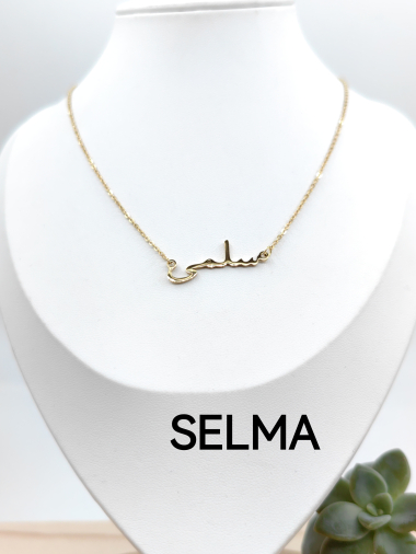 Wholesaler Glam Chic - Arabic name necklace SELMA in stainless steel