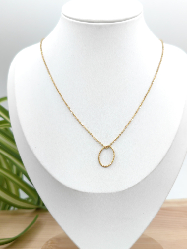 Wholesaler Glam Chic - Oval stainless steel necklace