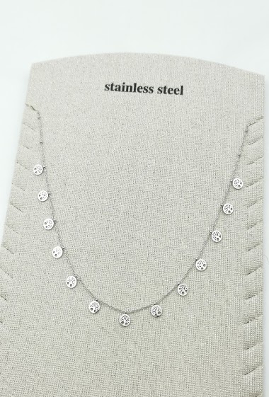 Mayorista Glam Chic - Stainless steel tree of life tassel necklace