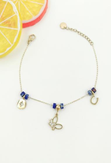 Wholesaler Glam Chic - Butterfly necklace and pendants with stainless steel beads