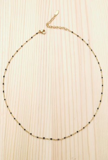 Grossistes Glam Chic - Collier perle de couleur en acier inoxydable