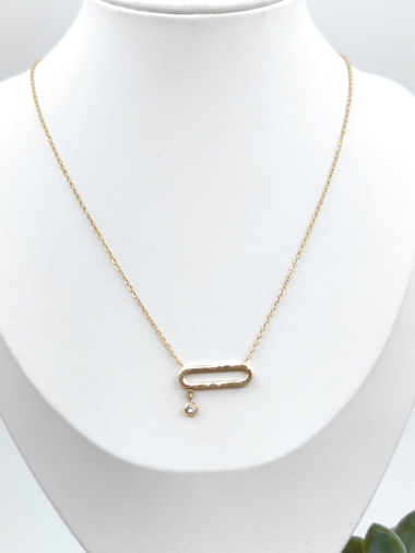 Wholesaler Glam Chic - Stainless steel rectangle necklace