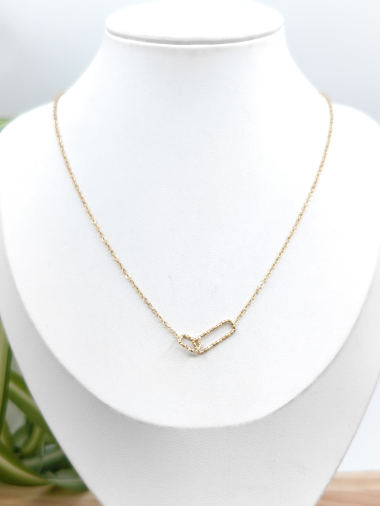 Wholesaler Glam Chic - Stainless steel rectangle necklace