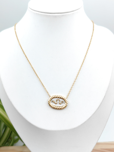 Wholesaler Glam Chic - Clear Stainless Steel Snake Necklace