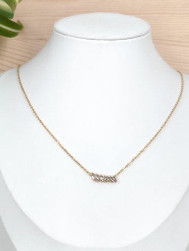 Wholesaler Glam Chic - Stainless steel rhinestone necklace