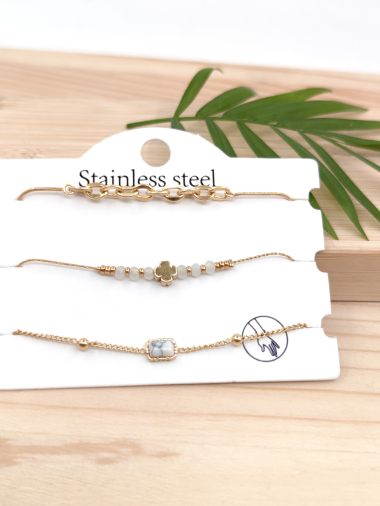 Wholesaler Glam Chic - Set of 3 stainless steel bracelet