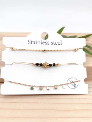 Wholesaler Glam Chic - Set of 3 stainless steel bracelet