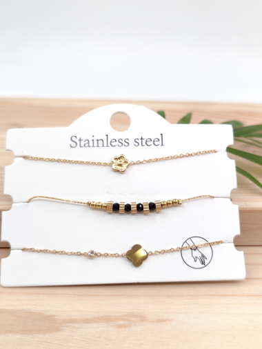 Wholesaler Glam Chic - Set of 3 stainless steel bracelet