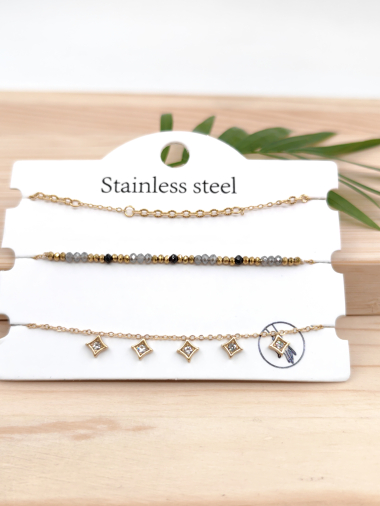 Wholesaler Glam Chic - Set of 3 stainless steel bracelet