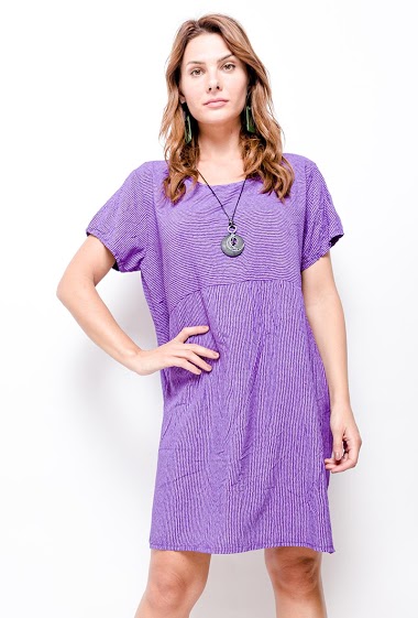Wholesaler Go Pomelo - Striped dress with necklace
