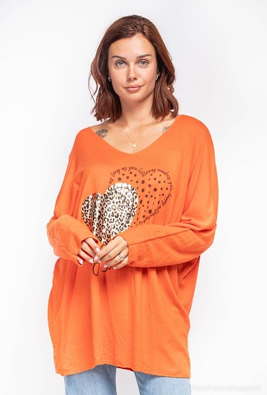 Wholesaler Go Pomelo - Thin sweater with heart print