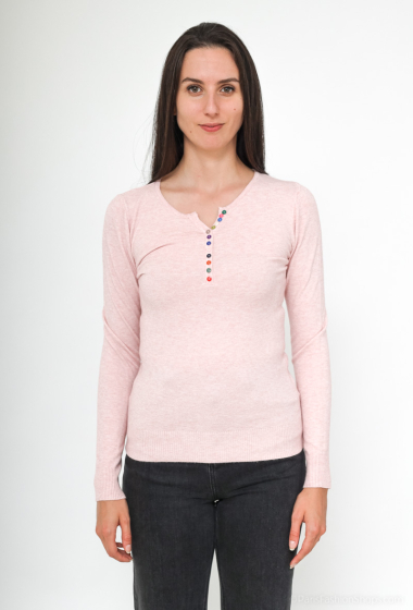 Grossiste Gold Fashion - Pull avec boutons multicolores