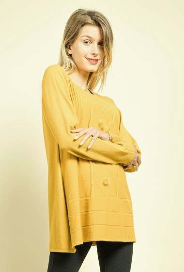 Großhändler Gold Fashion - Pullover mit Pompons
