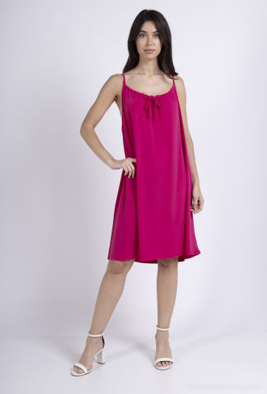 Wholesaler Gold Fashion - Plain stretch dress with front bow