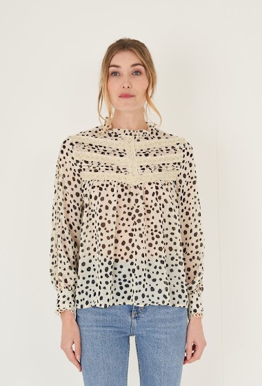 Spot printed blouse