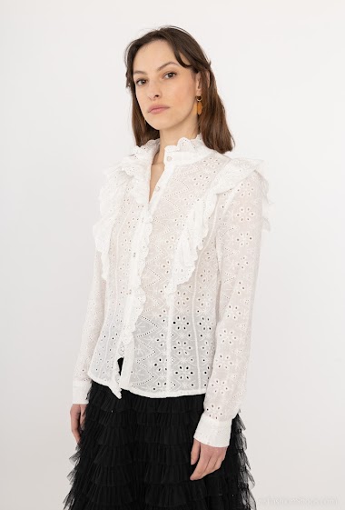 Wholesalers Golden Live - Embroidered shirt with ruffles