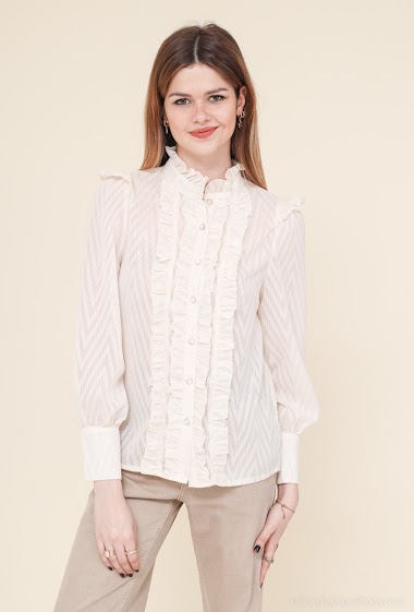 Wholesalers Golden Live - Romantic shirt with ruffled collar