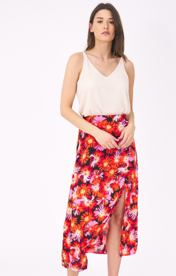 Wholesaler Golden Live - Floral print split skirt