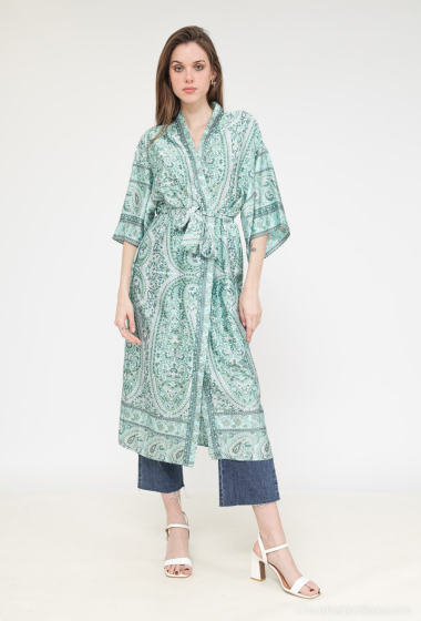 Großhändler Golden Live - Fließender Kimono mit Paisley-Print