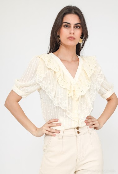 Wholesalers Golden Live - Ruffled lace top