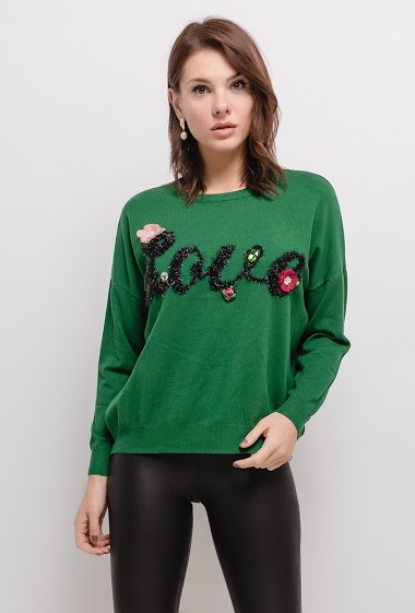 Wholesaler Good Luck - Sweater LOVE in 3D