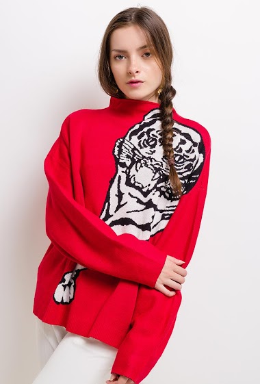 Wholesaler Good Luck - Sweater with tiger
