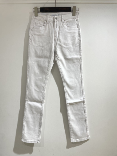 Großhändler Goodies - Weiße, schmale, gerade Stretch-Push-up-Jeans